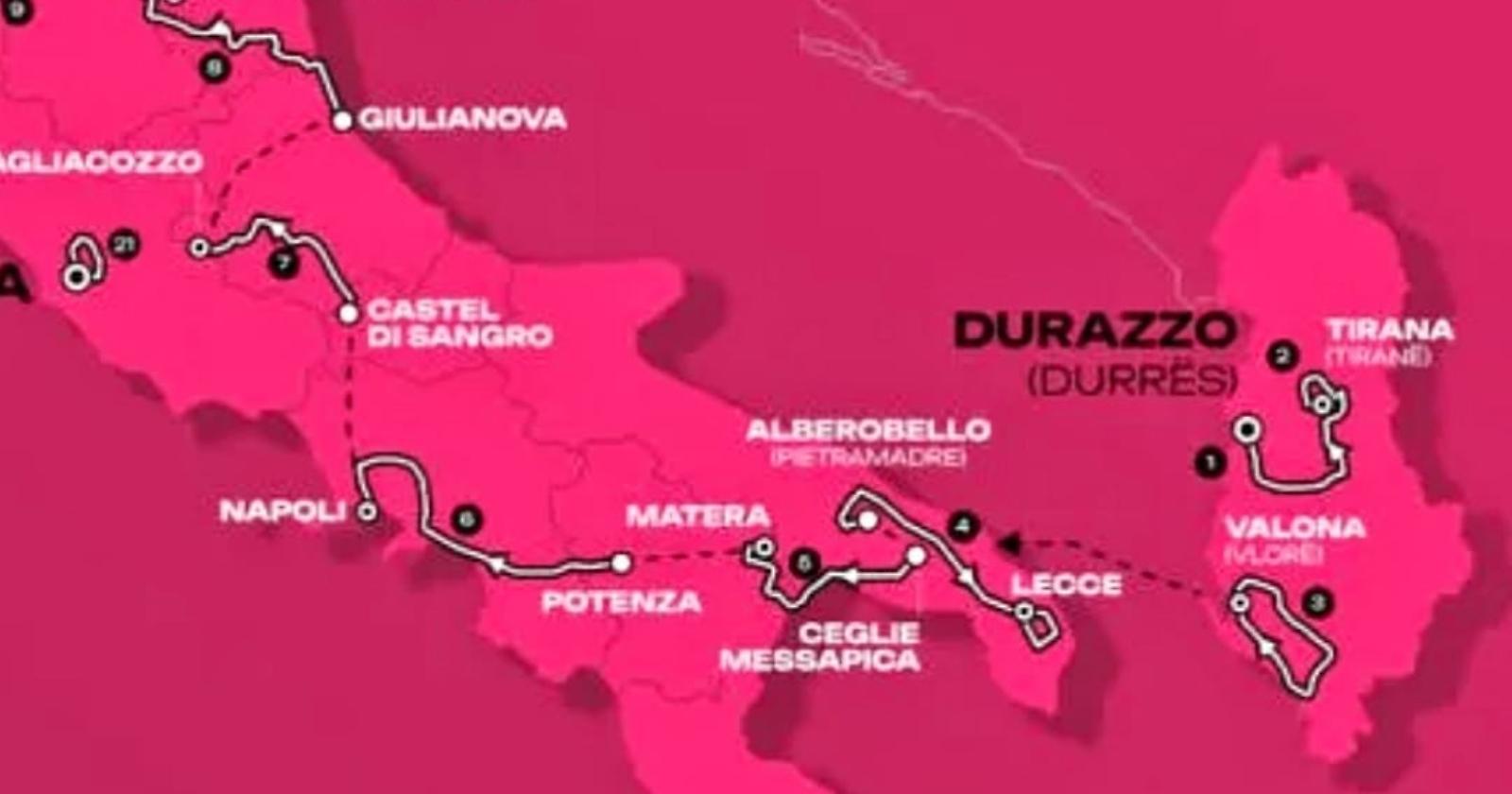 Giro d'Italia, tappa Potenza - Napoli: il 15 maggio la carovana rosa attraverserà i centri abitati di sei Comuni lucani 