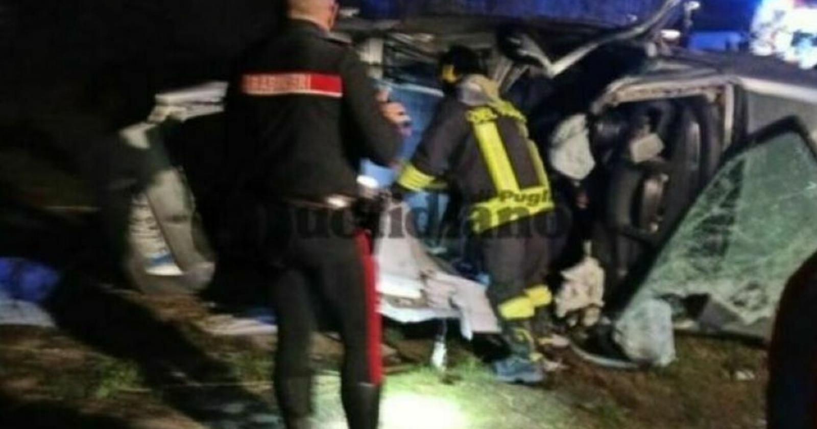 Tragedia in Puglia: quattro giovani perdono la vita in un incidente stradale