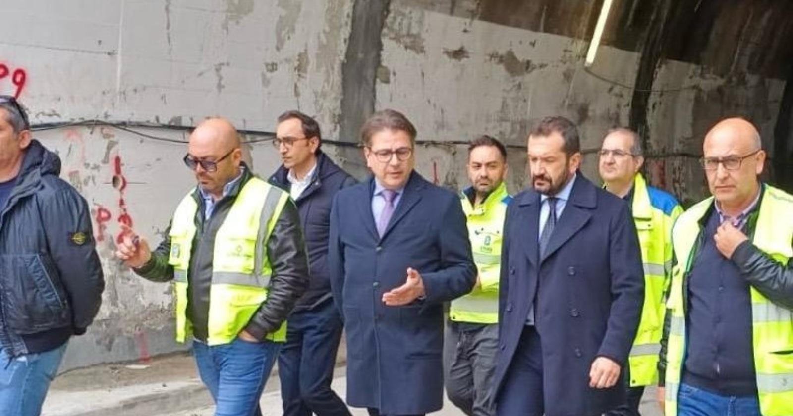 Statale "Potenza-Melfi", sopralluogo di Pepe per lo stato di avanzamento dei lavori alla galleria "Cardinale"