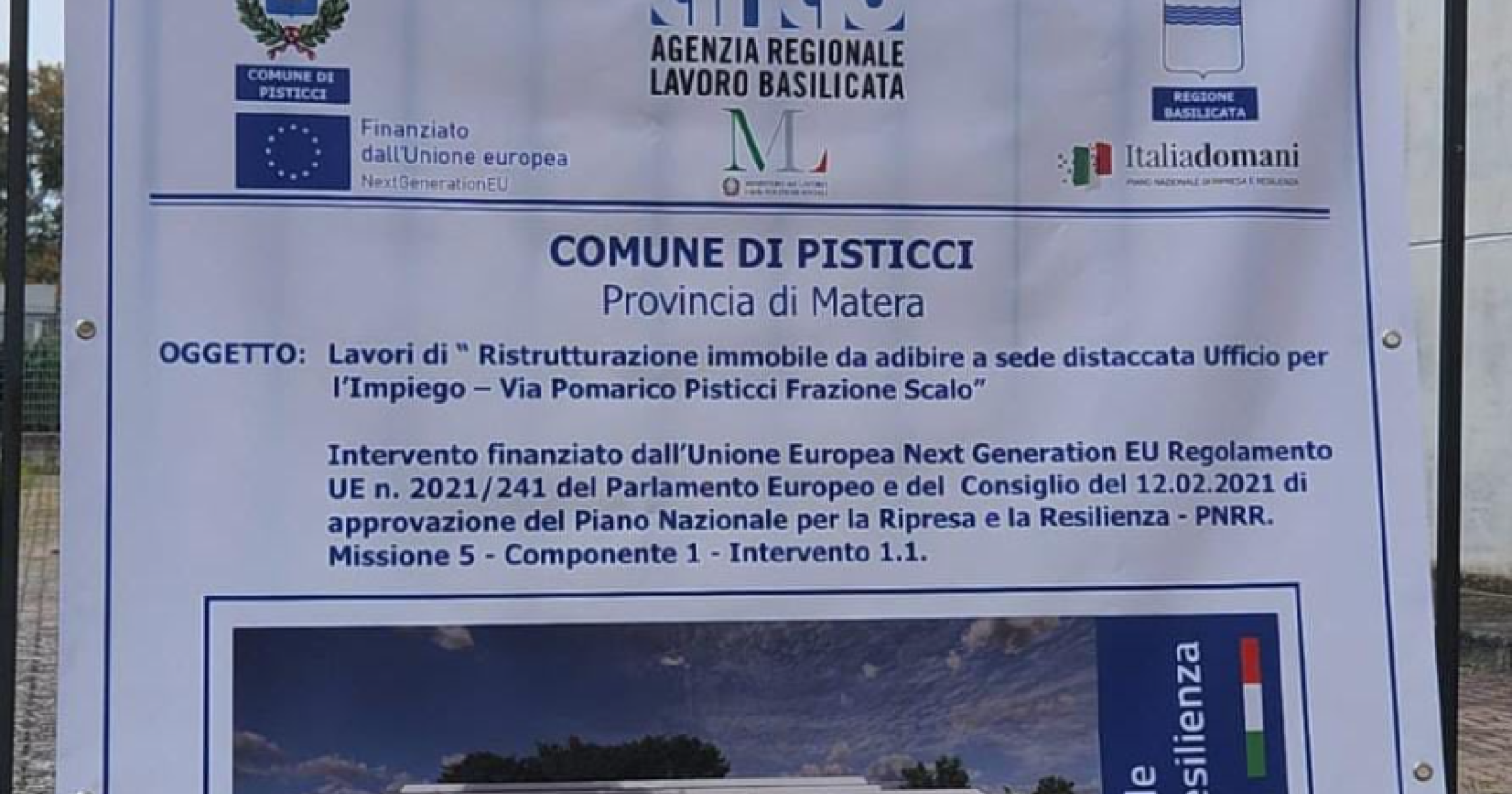 Pisticci, consegnati i lavori  di ristrutturazione per l'edificio da adibire a sede distaccata dell'Ufficio per l'impiego