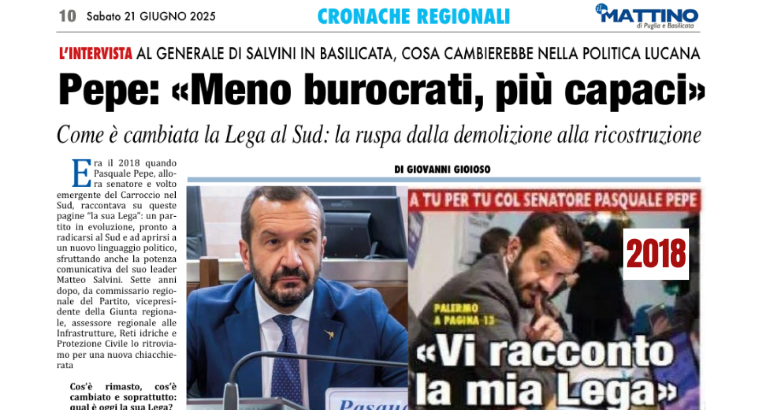 La strada del Carroccio lucano, la Lega di Pepe sette anni dopo: «Oggi siamo una comunità politica matura»