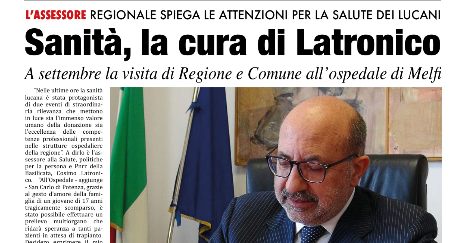 Sanità lucana, la cura di Latronico 