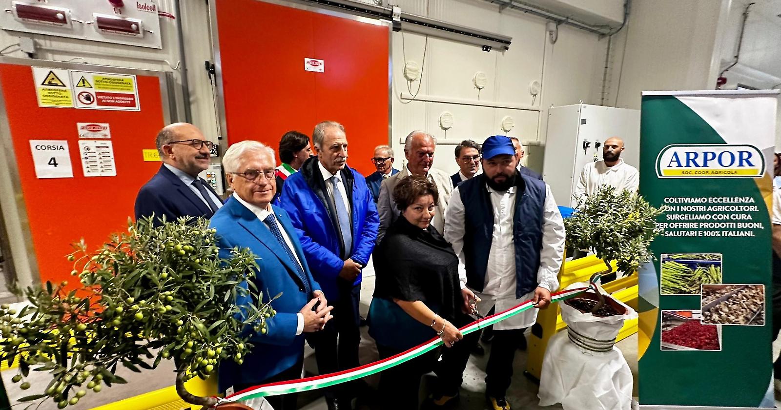 Agroindustria, la Basilicata guarda al futuro: inaugurata a Policoro la maxi cella refrigerata Arpor-Orogel