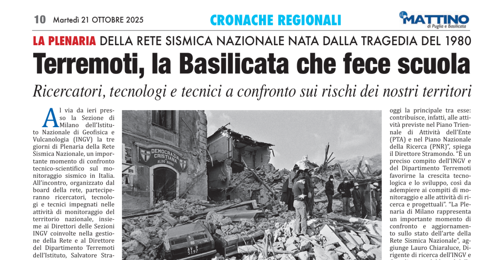 Terremoti, la Basilicata che fece scuola