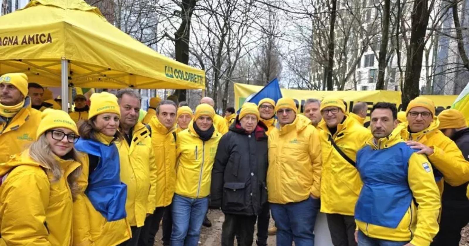 "Non &egrave; questa l'Europa che vogliamo": la protesta di Coldiretti Basilicata a Bruxelles