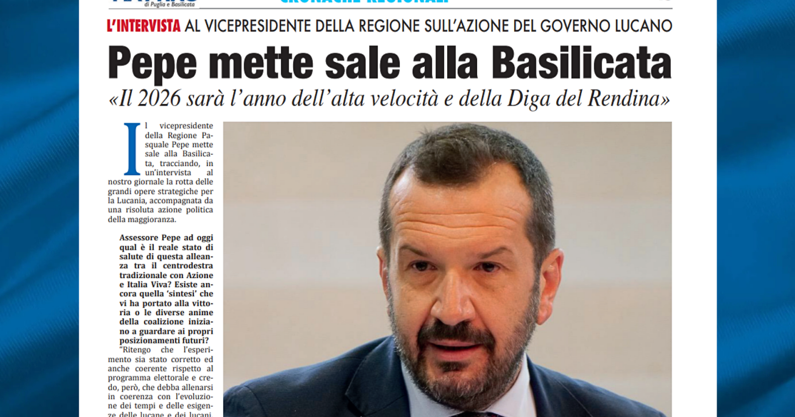 Tagliando o turbo? La scommessa di Pepe per una Basilicata veloce e moderna 