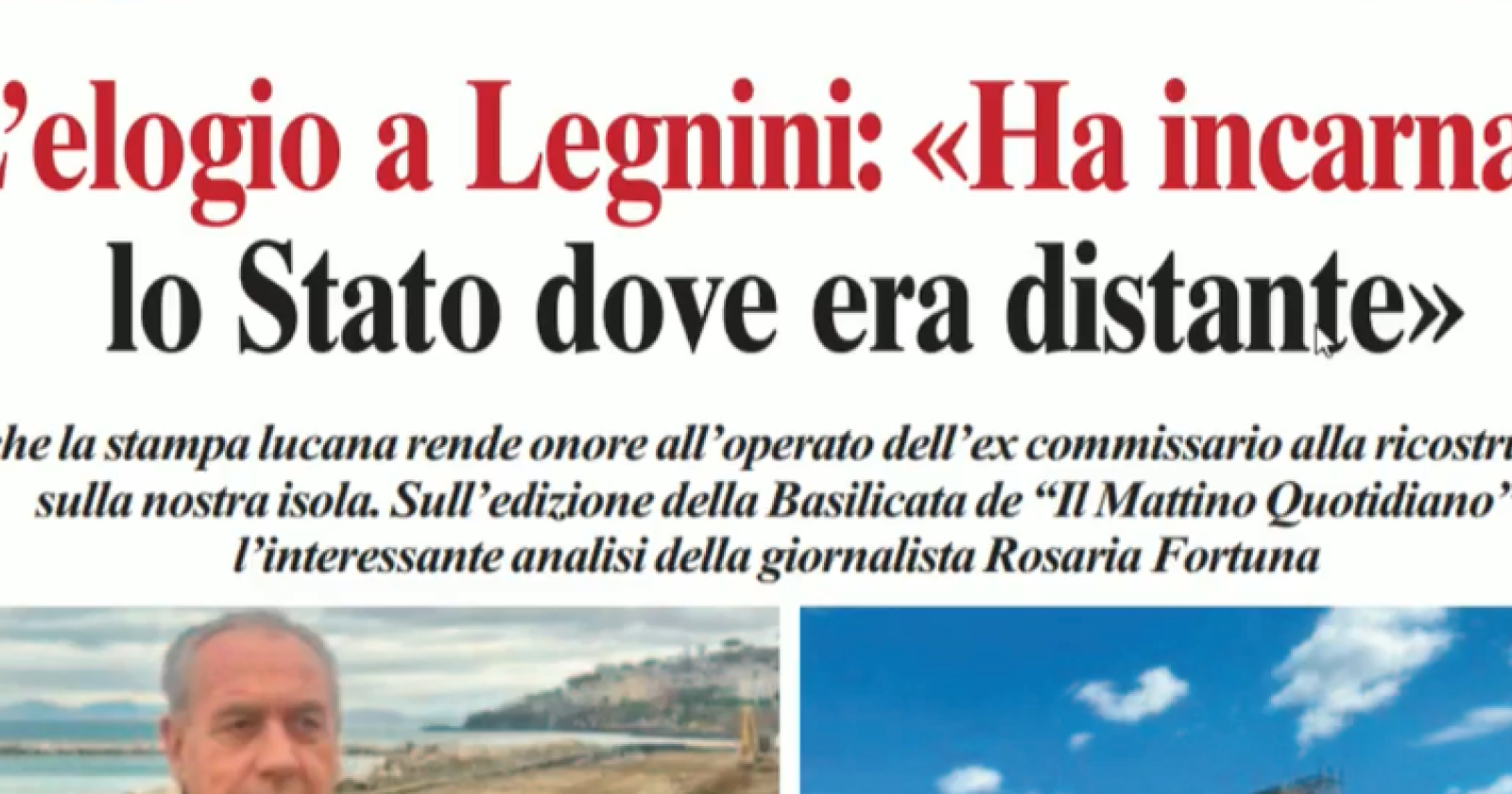 I fatti e il mestiere. Precisazioni sull'articolo del Golfo rispetto all'analisi sull'ex commissario Legnini fatta dal Mattino