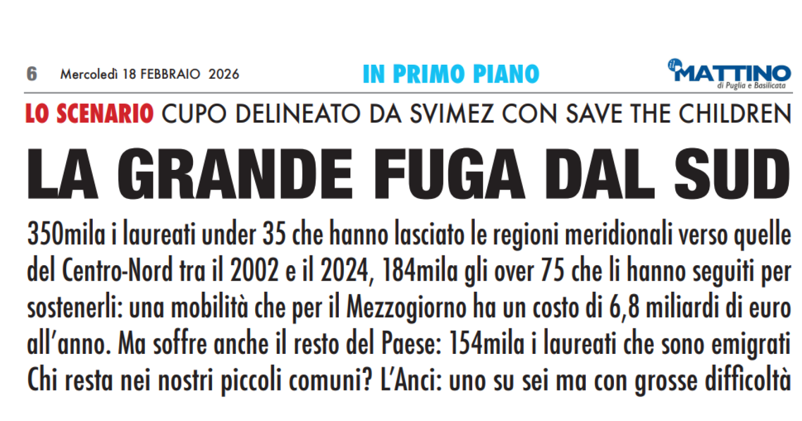La grande fuga dal Sud: chi resta nei nostri piccoli Comuni?