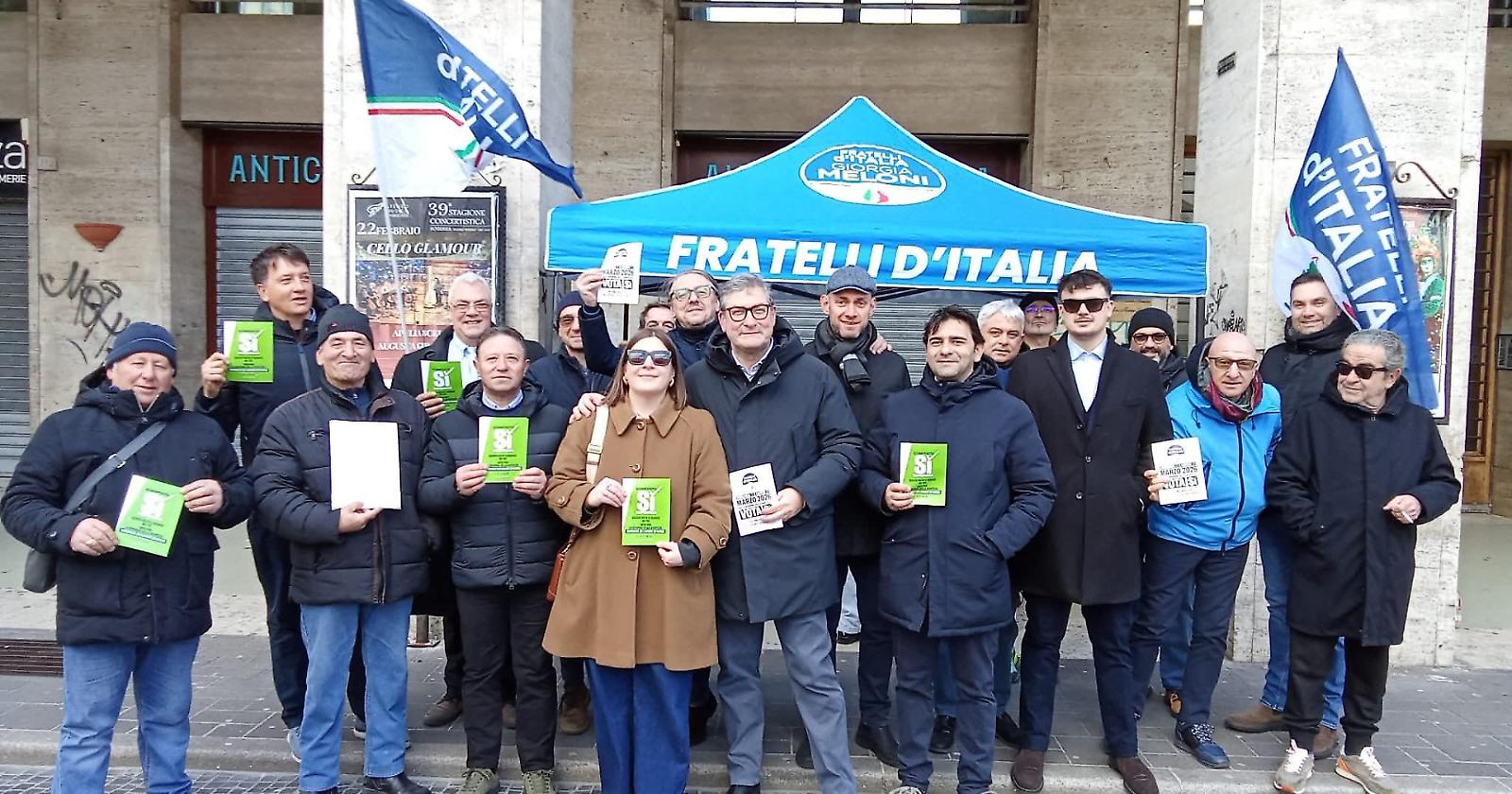 Fratelli d&rsquo;Italia in piazza a Potenza per il S&igrave; al referendum sulla giustizia