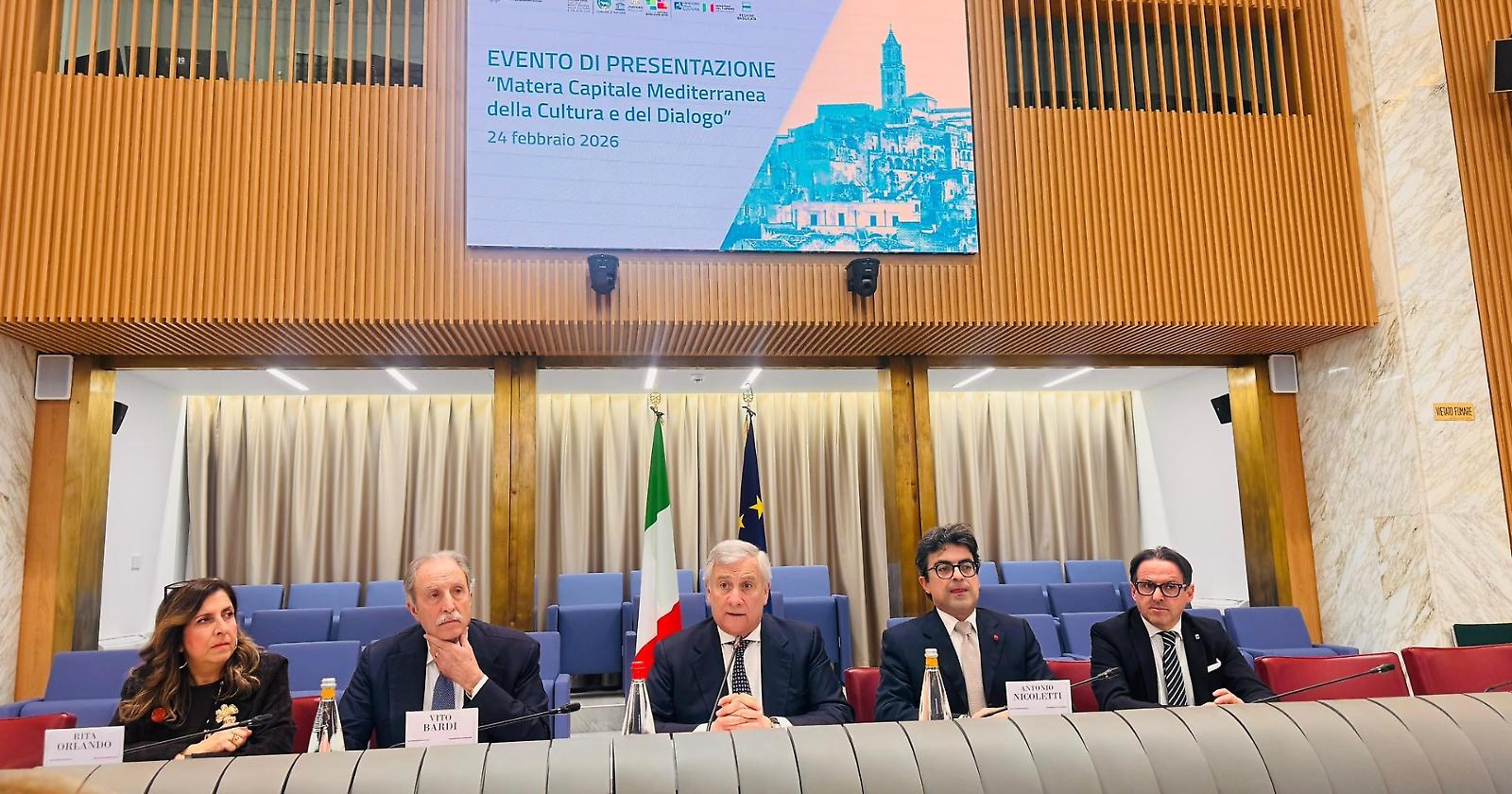 Con Matera 2026 il Mediterraneo diventa ponte di pace e dialogo, parola del ministro Tajani