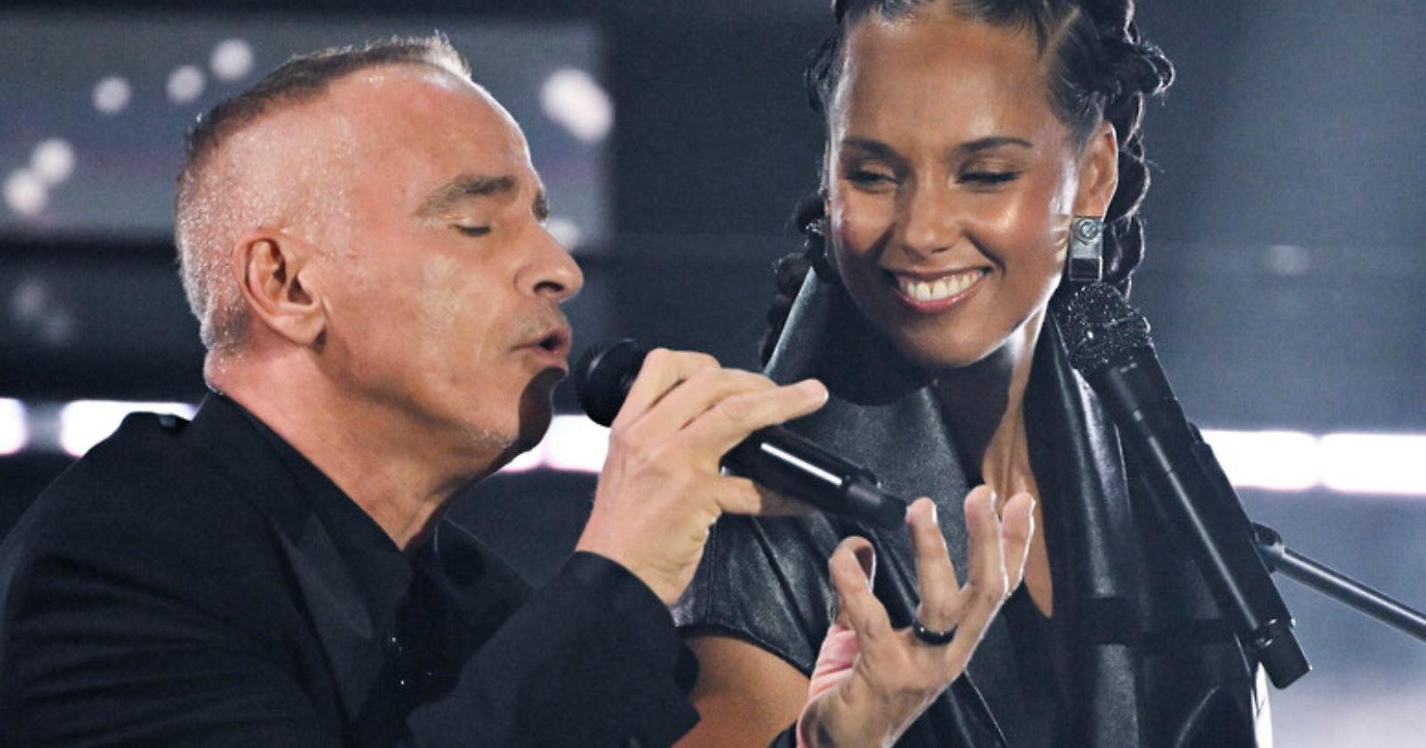 All'Ariston Ramazzotti e Keys, duetto di classe ma col freno a mano