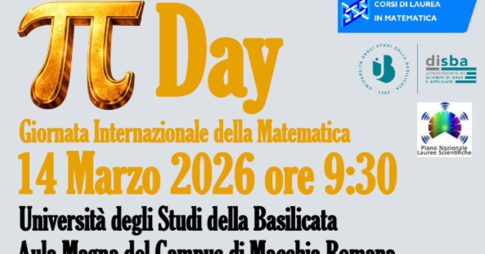 International Day of Mathematics 2026: all&rsquo;Unibas lo spettacolo didattico di Lorenzo Baglioni