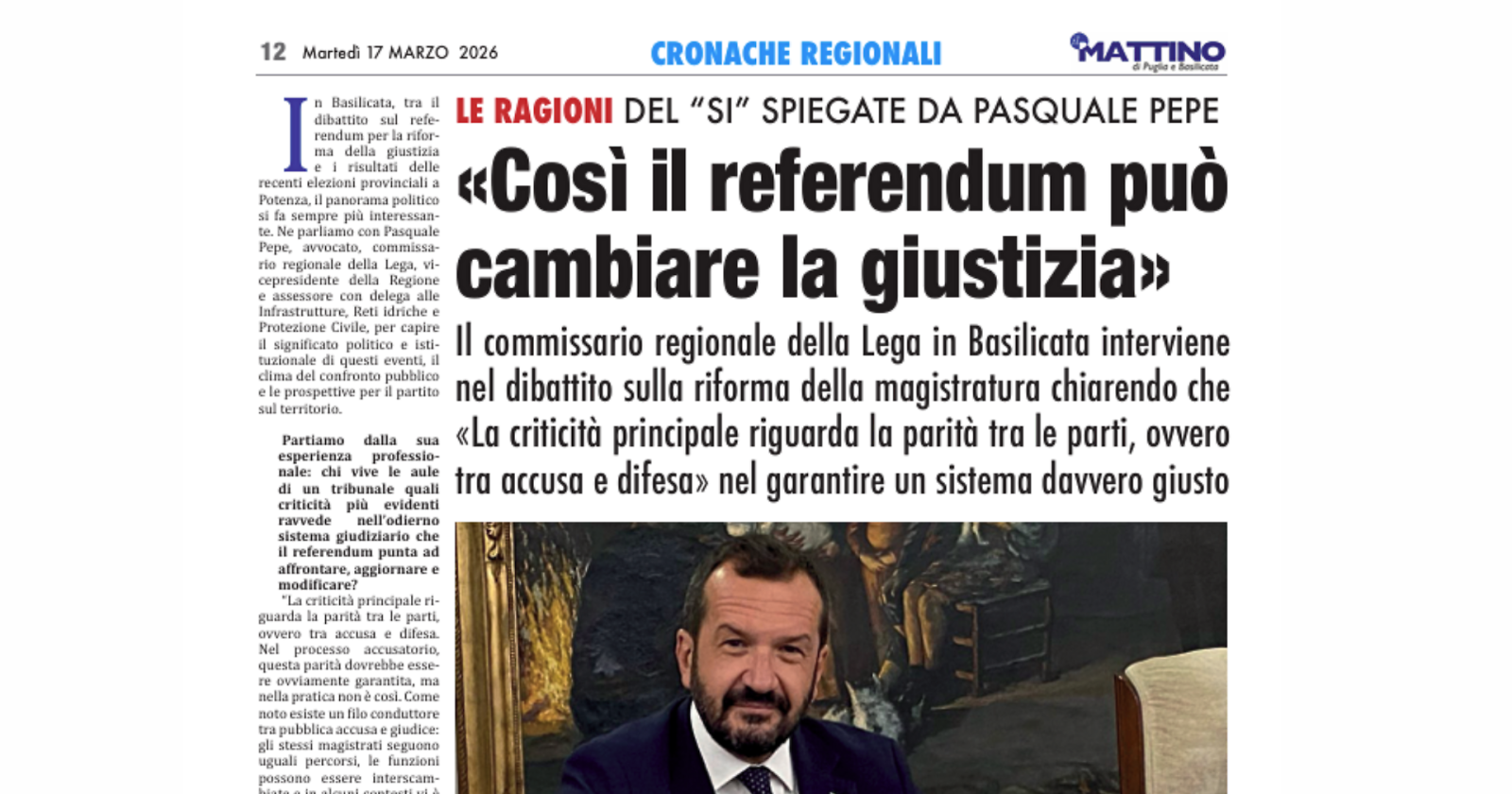 &laquo;Cos&igrave; il referendum pu&ograve; cambiare la giustizia&raquo;: le ragioni del S&igrave; di Pasquale Pepe