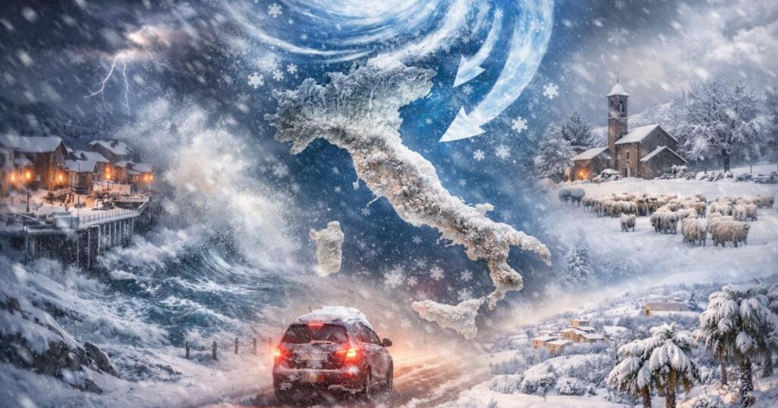 Ciclone artico in arrivo: venti di burrasca e neve al Sud 