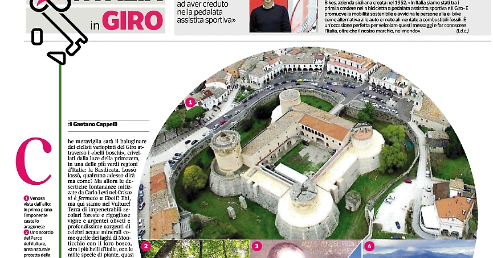 Lo scrittore Cappelli sul Corriere della sera di oggi ha presentato la tappa lucana del Giro d'Italia... ma soprattutto il territorio
