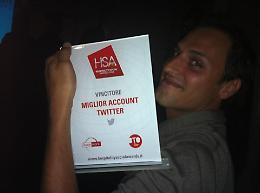 Pino Romondia miglior account Twitter agli 'Hospitity Social Awards' di Firenze