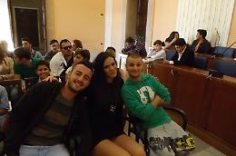Le foto di Pio e Amedeo al casting del loro film stamane a Foggia