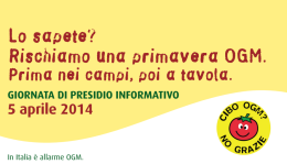 La Task Force per un'Italia libera da OGM arriva anche a Foggia