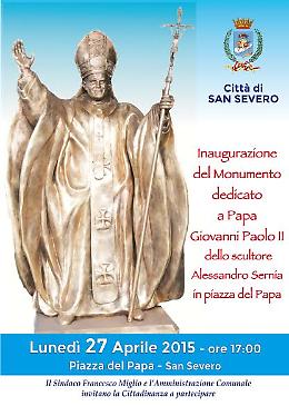 A San Severo un monumento per Papa Giovanni Paolo II