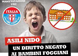 Foggia, l'Udc in piazza contro i tagli del Comune agli asili nido