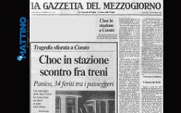 Incidente ferroviario in Puglia: era già accaduto 30anni fa, sulla stessa linea