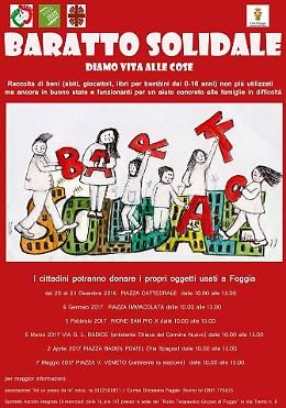 Da oggi al 23 dicembre il “Baratto Solidale” in Piazzetta a Foggia