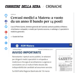 «AAA» cercasi medici a Matera: c'è il bando ma nessuno risponde da tempo