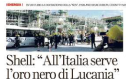Shell ci riprova: pressioni per l'oro nero lucano
