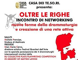 A Mattinata si va "Oltre le righe": alla ricerca di nuove forme della drammaturgia contemporanea, "in memoria di Matteo Latino"