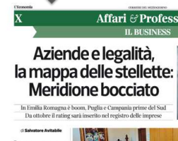 Legalità, imprese con le «stellette»? La Basilicata è undicesima