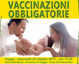 Foggia, l'Associazione Qualità della Vita organizza convegno su "Vaccinazioni obbligatorie"
