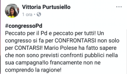 Congresso del Pd, Purtusiello punzecchia di nuovo Polese: «Evita il confronto? Peccato per il partito e peccato per tutti»