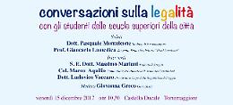 Domani “Conversazioni sulla legalità” al Castello Ducale di Torremaggiore