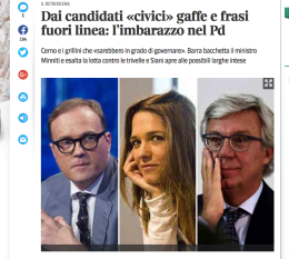 Il Corsera bacchetta i candidati «civici» del Pd. E ci sono anche le gaffe di Francesca Barra
