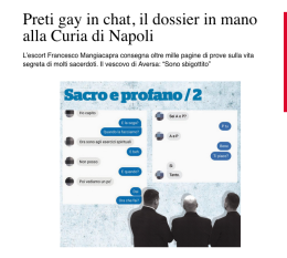 Nella chat dei preti gay le performance di un sacerdote della diocesi di Tursi-Lagonegro