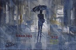 Piove. Tra le feritoie tristi di un locale in cui non scende giù neppure un caffè