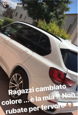 Ragazzi, cambiato colore… è la mia! Non rubate per favore", l'appello di Kragl sui social