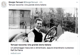 Il grande Terruzzi scopre il mito di Ralph De Palma: «Una avventura meravigliosa. Un sogno costruito a mani nude»