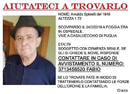 Foggia, il web si mobilita per nonno Arnaldo scomparso da ieri