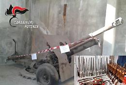 Scoperto arsenale d’armi tra cui un cannone: arrestato 56enne a Senise