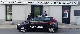 Furono tre pregiudicati di Cerignola a rapinare la Banca Popolare di Puglia e Basilicata di Palagianello