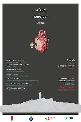 “Libro-Atlante 1. Matera la secretissima camera de lo core”: la presentazione giovedì 13 febbraio a Palazzo Lanfranchi 