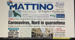 Coronavirus,  Nord in quarantena: la nostra prima pagina su SkyTg24