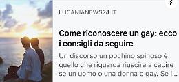 «Come riconsocere un gay»: l'articolo compare su Lucanianews e il Pd potentino chiede l'immediata chiusura della testata
