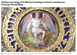 E siamo alla follia: «Rimuovere San Michele che schiaccia Satana perché ricorda l'uccisione di George Floyd»