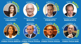 Da Bardi a Toma, da Cirio a Santelli, la calata in Puglia dei governatori di Forza Italia per la volata a Raffaele Fitto