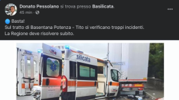 Incidente sulla Tito-Brienza: coinvolta ambulanza del 118, infermiera in rianimazione
