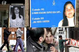 Il presidio di Libera davanti alla Ss Trinità, lì dove tutti i sogni di Elisa sono stati infranti