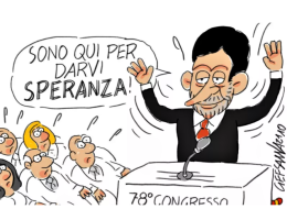 Sanità territoriale, Speranza al convegno della Fimmg. La vignetta di Gef