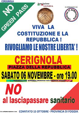 Cerignola manifesta per la libertà